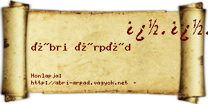 Ábri Árpád névjegykártya