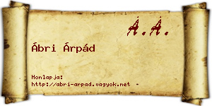 Ábri Árpád névjegykártya