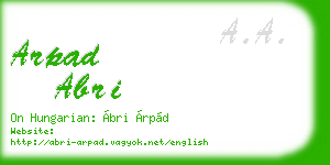 arpad abri business card